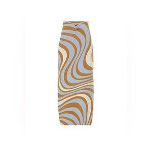 RHODE Blue and Brown Swirl Pencil Skirt